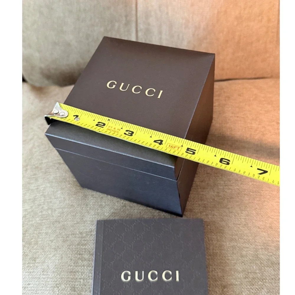 Gucci Brown Watch Presentation Box Empty with Pillow/Care Booklet Accessory Set